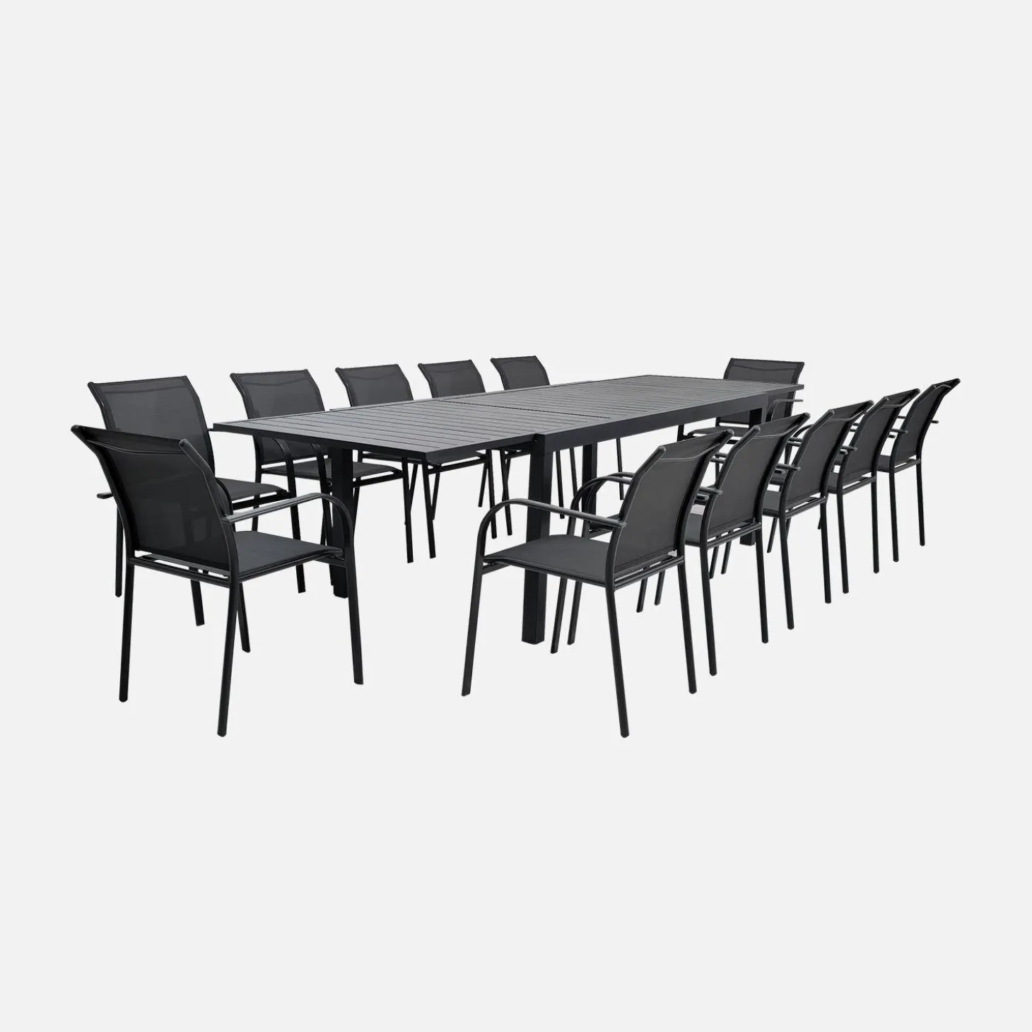 Uitschuifbare tuintafel 10-12 plaatsen aluminium
