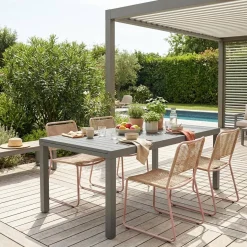 Uitschuifbare tuintafel 10-12 plaatsen aluminium
