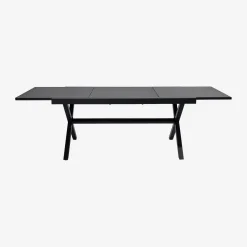 Uitschuifbare tuintafel 8 plaatsen aluminium en glas