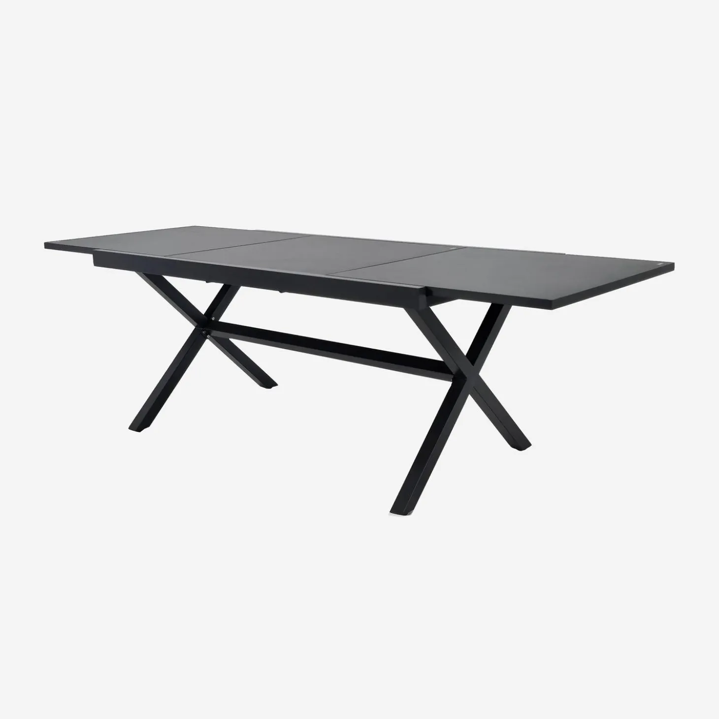 Uitschuifbare tuintafel 8 plaatsen aluminium en glas