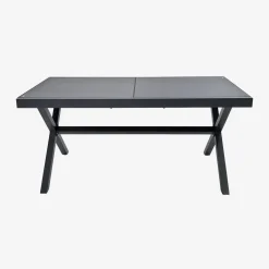 Uitschuifbare tuintafel 8 plaatsen aluminium en glas