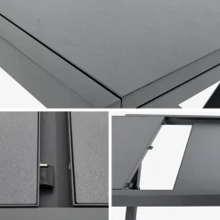 Uitschuifbare tuintafel 8 plaatsen aluminium en glas