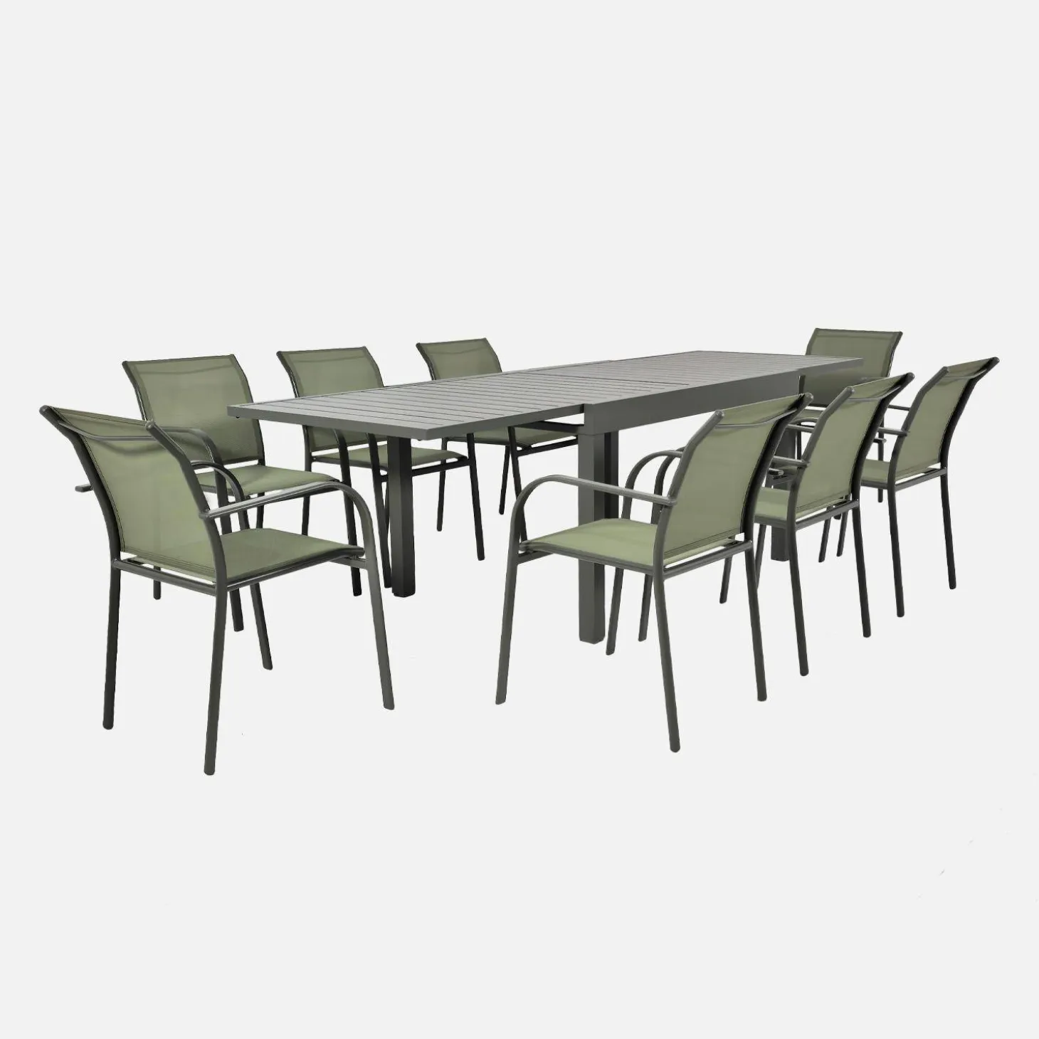 Uitschuifbare tuintafel 8 plaatsen aluminium