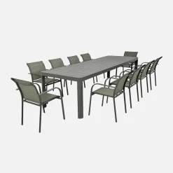 Uitschuifbare tuintafel 6-10 plaatsen aluminium
