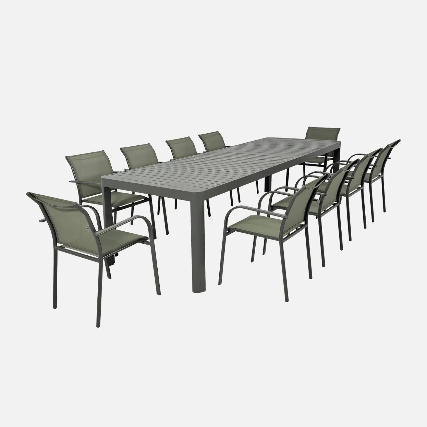 Uitschuifbare tuintafel 6-10 plaatsen aluminium