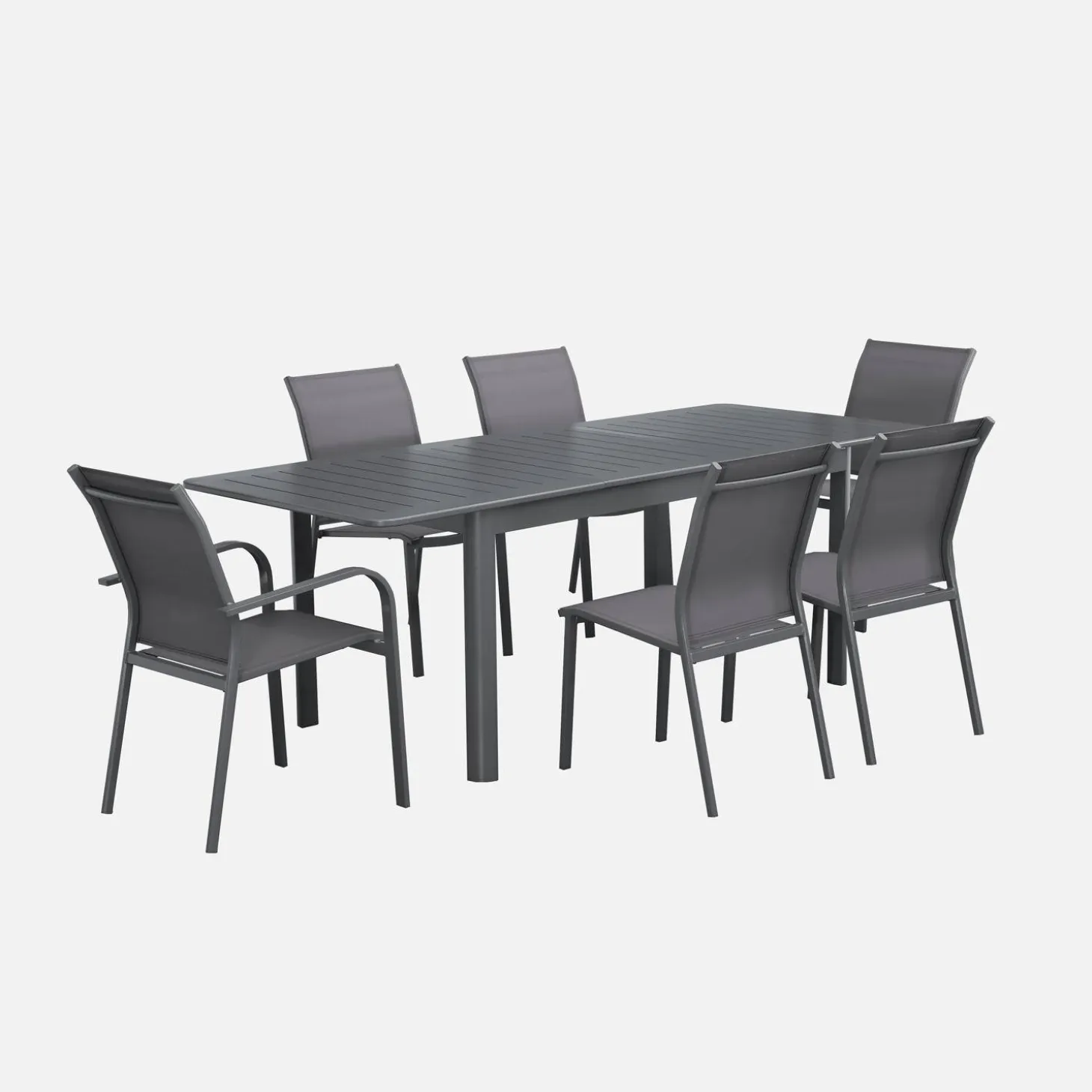 Uitschuifbare tuintafel van aluminium, 6 plaatsen
