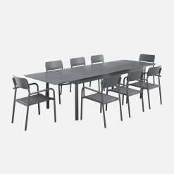 Uitschuifbare tuintafel van aluminium, 8 personen