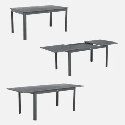 Uitschuifbare tuintafel van aluminium, 8 plaatsen