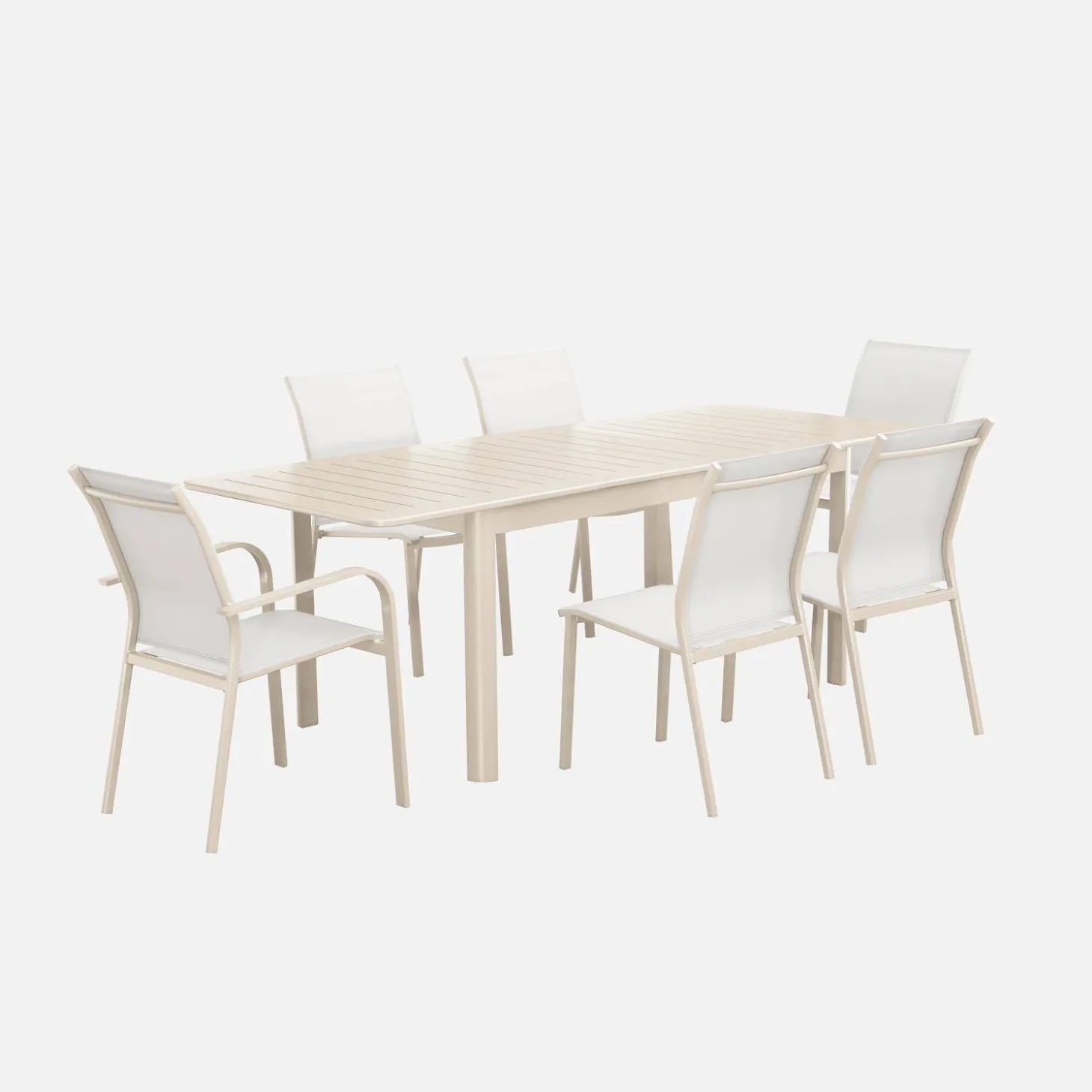 Uitschuifbare tuintafel van aluminium, 6 plaatsen