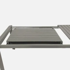Uitschuifbare tuintafel van aluminium met 10 stoelen
