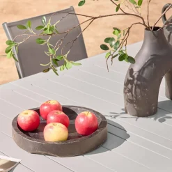 Uitschuifbare tuintafel van aluminium en textileen, 10 stoelen