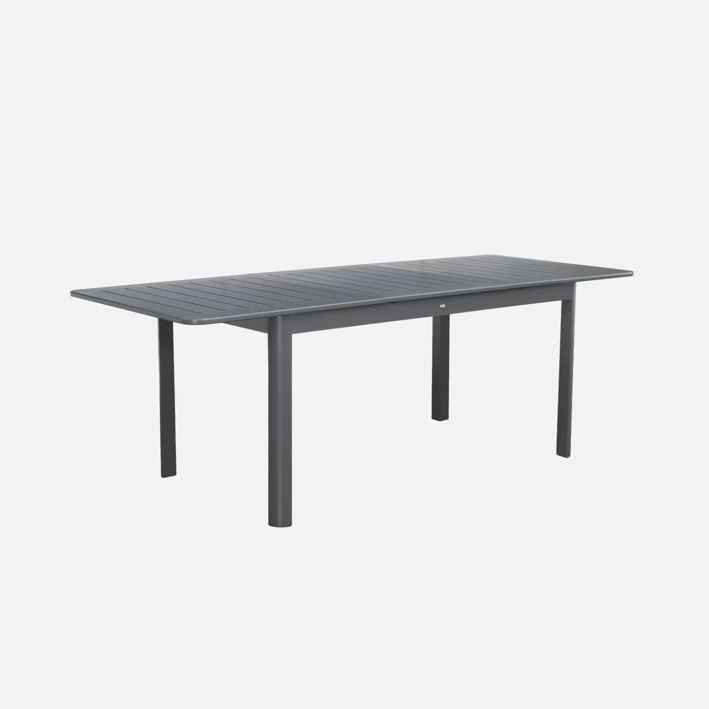 Uitschuifbare tuintafel van aluminium, 6 stoelen, waarvan 2 met armleuning