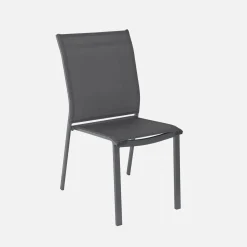 Uitschuifbare tuintafel van aluminium, 6 stoelen, waarvan 2 met armleuning