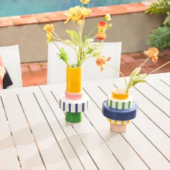 Uitschuifbare tuintafel van aluminium en textileen, 8 stoelen