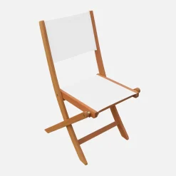 Uitschuifbare tuintafel van hout + 6 stoelen