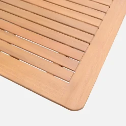 Uitschuifbare tuintafel van hout + 6 stoelen