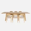 Uitschuifbare tuintafel van acaciahout met 6 stoelen
