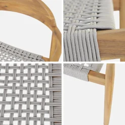 Uitschuifbare tuintafel van acaciahout met 6 stoelen