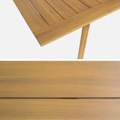 Uitschuifbare tuintafel van acaciahout met 6 stoelen