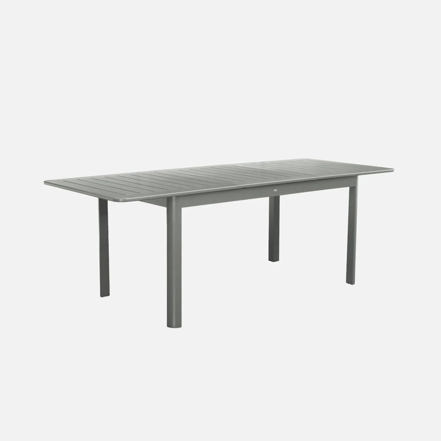 Uitschuifbare tuintafel van aluminium, 6 stoelen, waarvan 2 met armleuning