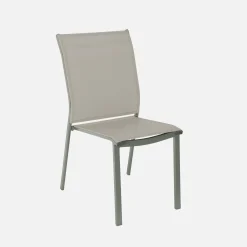 Uitschuifbare tuintafel van aluminium, 6 stoelen, waarvan 2 met armleuning