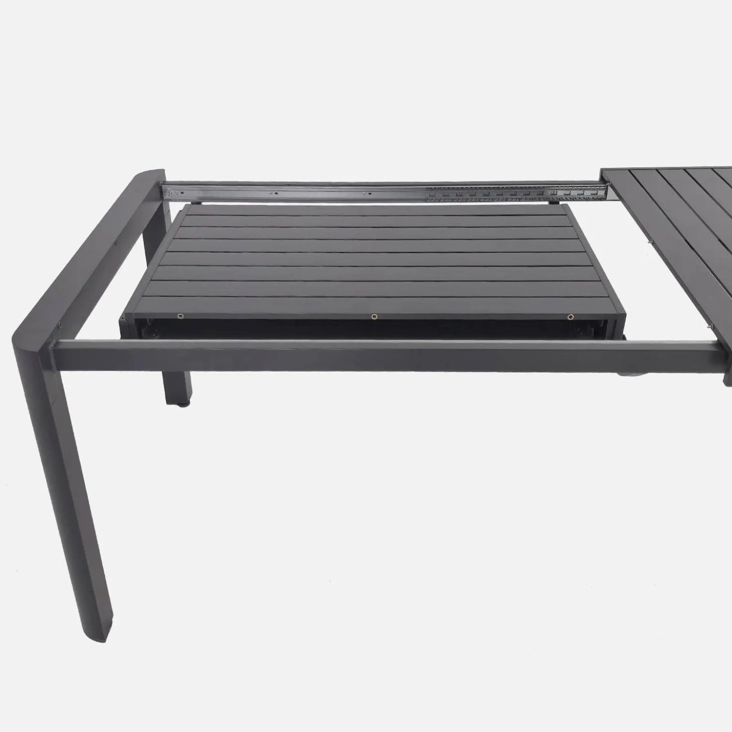 Uitschuifbare tuintafel van aluminium met 10 stoelen