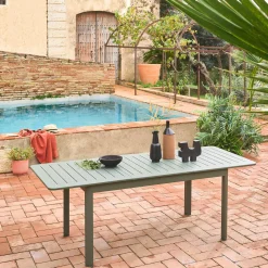 Uitschuifbare tuintafel van aluminium, 6 plaatsen