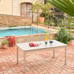 Uitschuifbare tuintafel van aluminium, 8 plaatsen