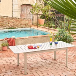 Uitschuifbare tuintafel van aluminium, 8 plaatsen