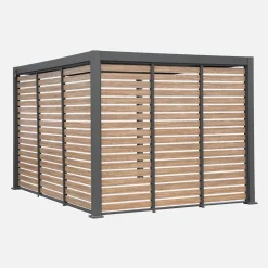 Vaste houtlook lamellenwand 130cm voor Triomphe pergola