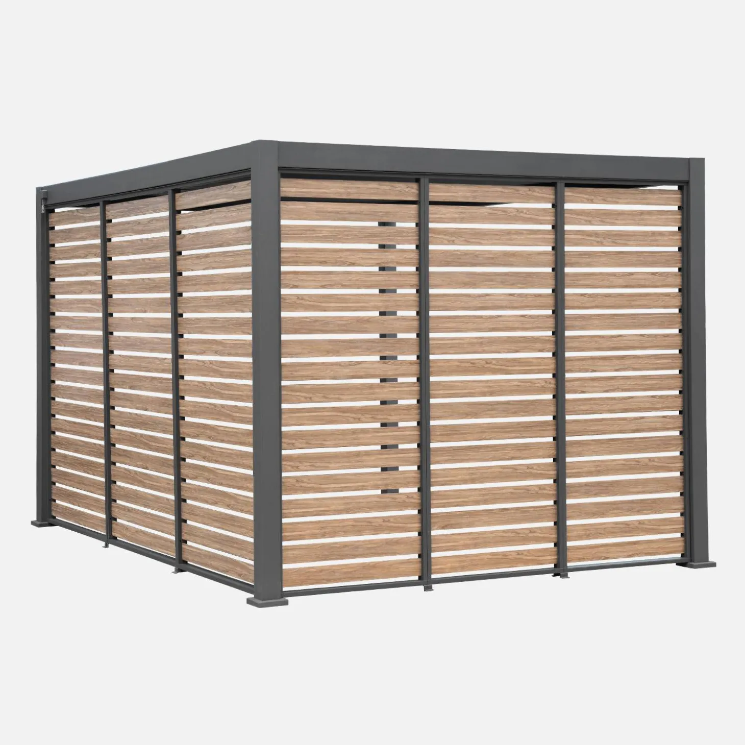 Vaste houtlook lamellenwand 130cm voor Triomphe pergola