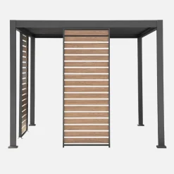 Vaste houtlook lamellenwand 100cm voor Triomphe pergola