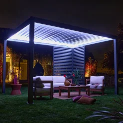 Vaste lamellenwand 130cm voor Triomphe pergola