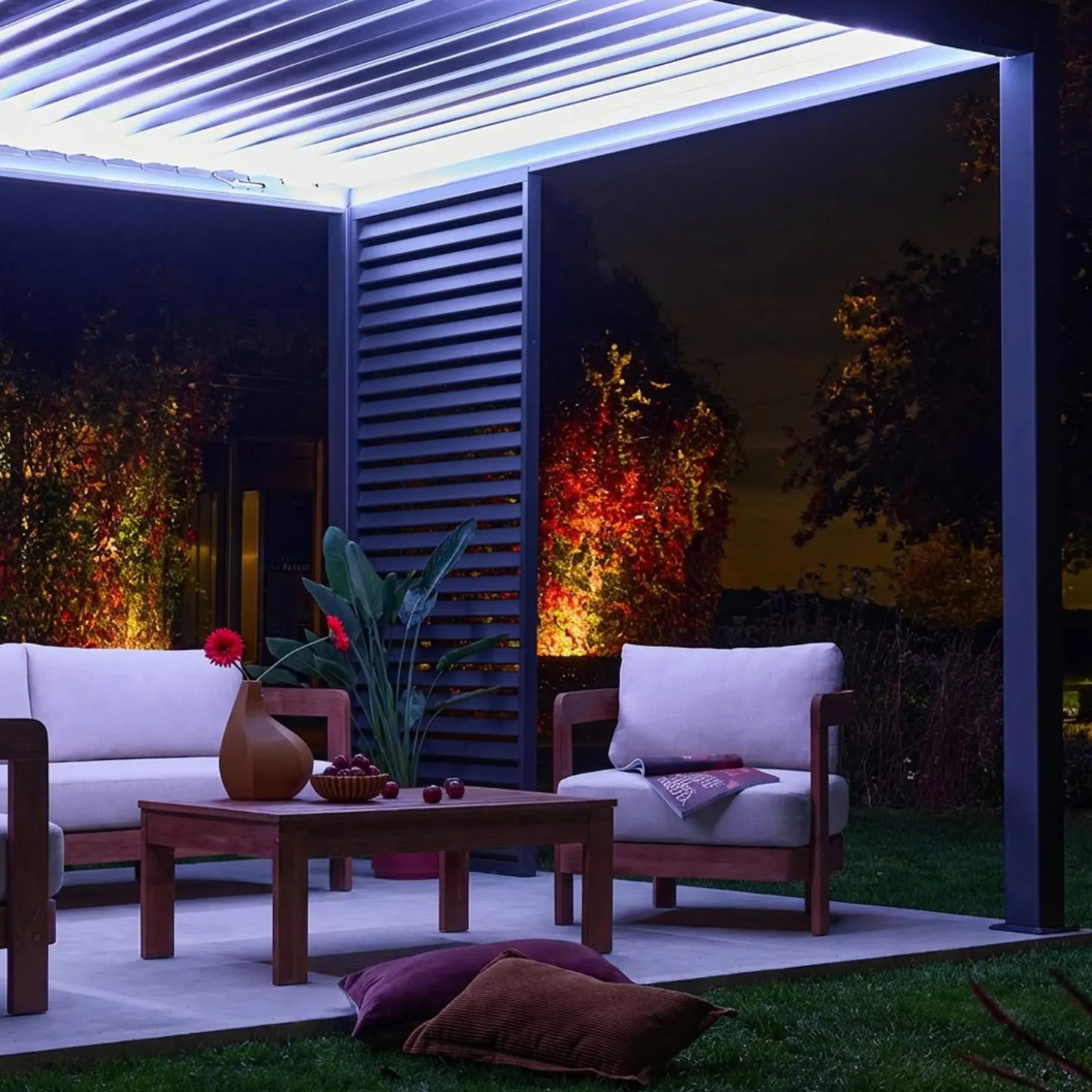 Vaste lamellenwand 100cm voor Triomphe pergola