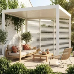 3 vaste lamellenwanden 100cm voor Triomphe pergola