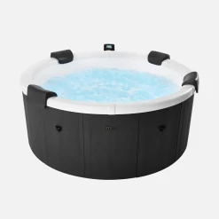 Vaste spa 6 plaatsen 180cm rond hydromassage afdekzeil + hoes + 8 filters