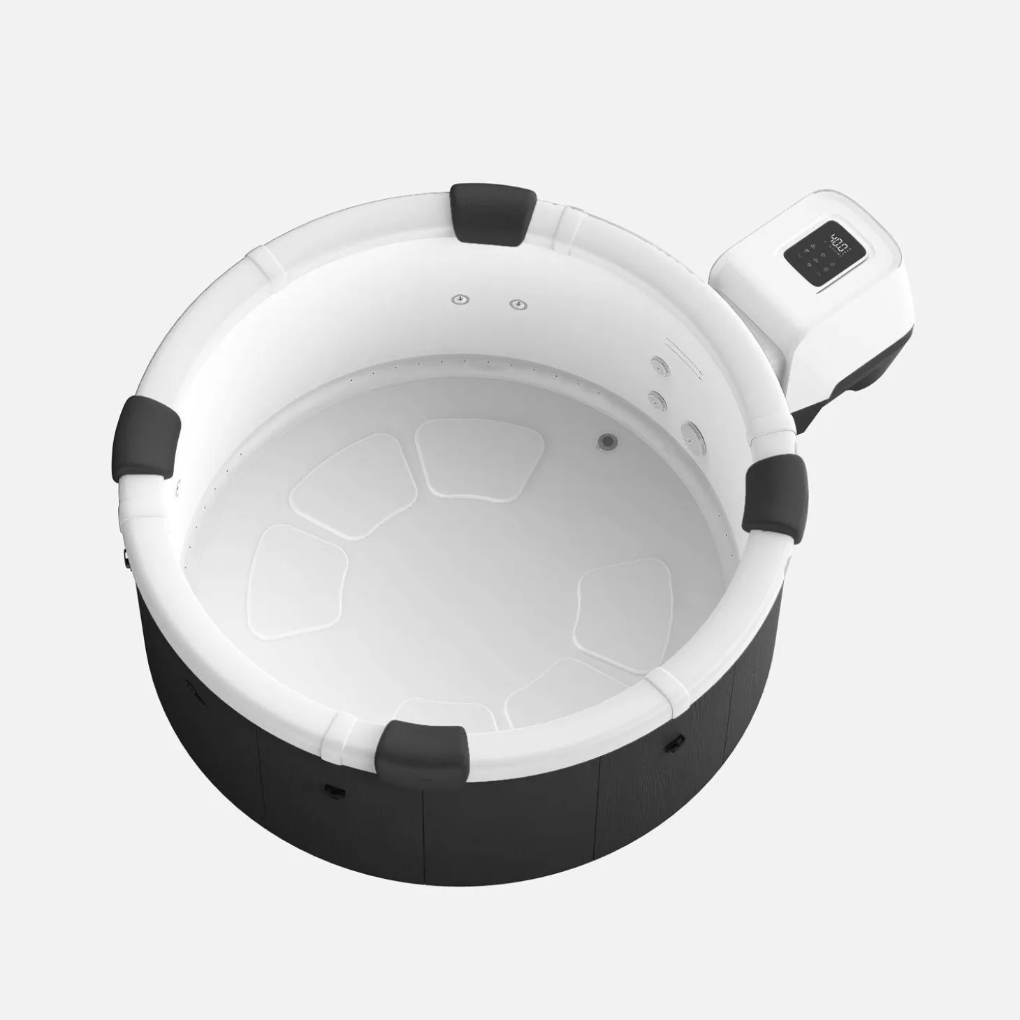 Vaste spa 6 plaatsen 180cm rond hydromassage afdekzeil + hoes + 8 filters