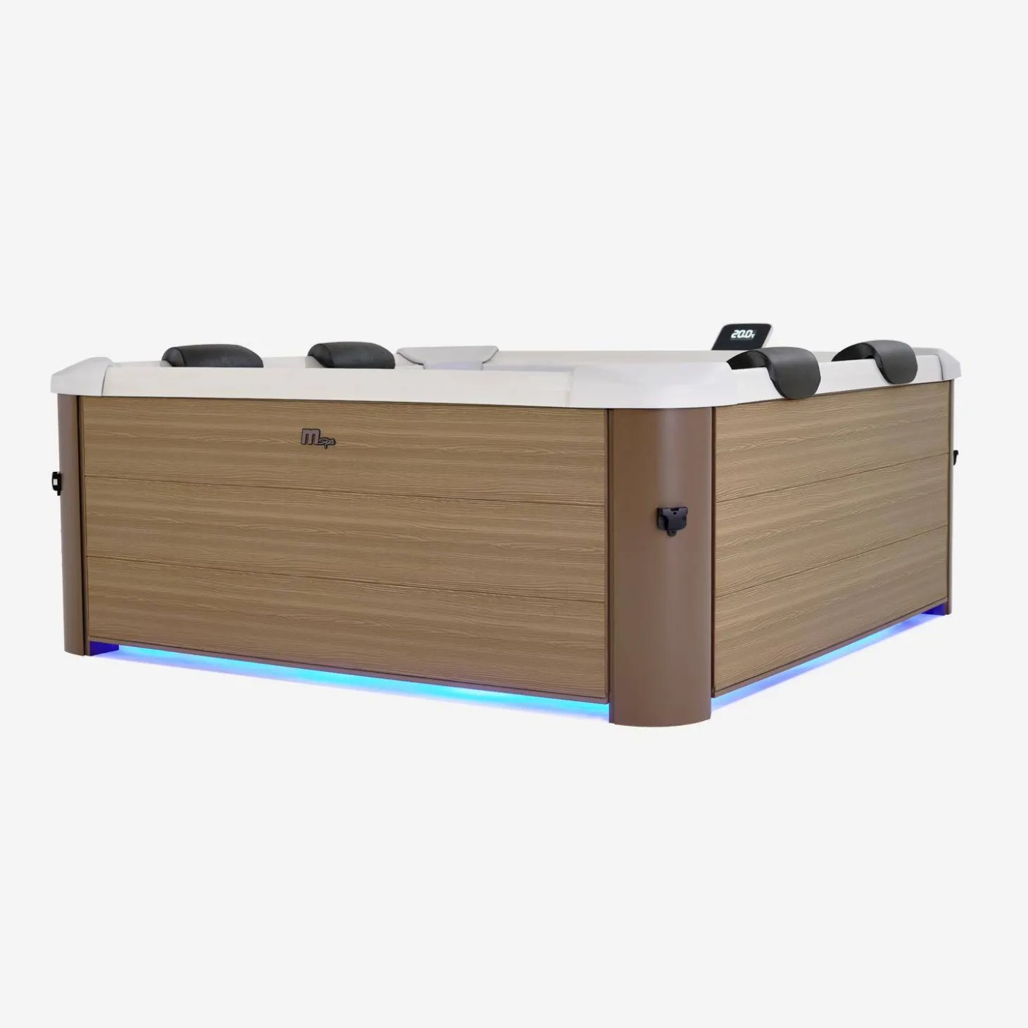 Vaste spa 6 plaatsen hydromassage, 4 kussens + 8 filters, OSLO AMBER