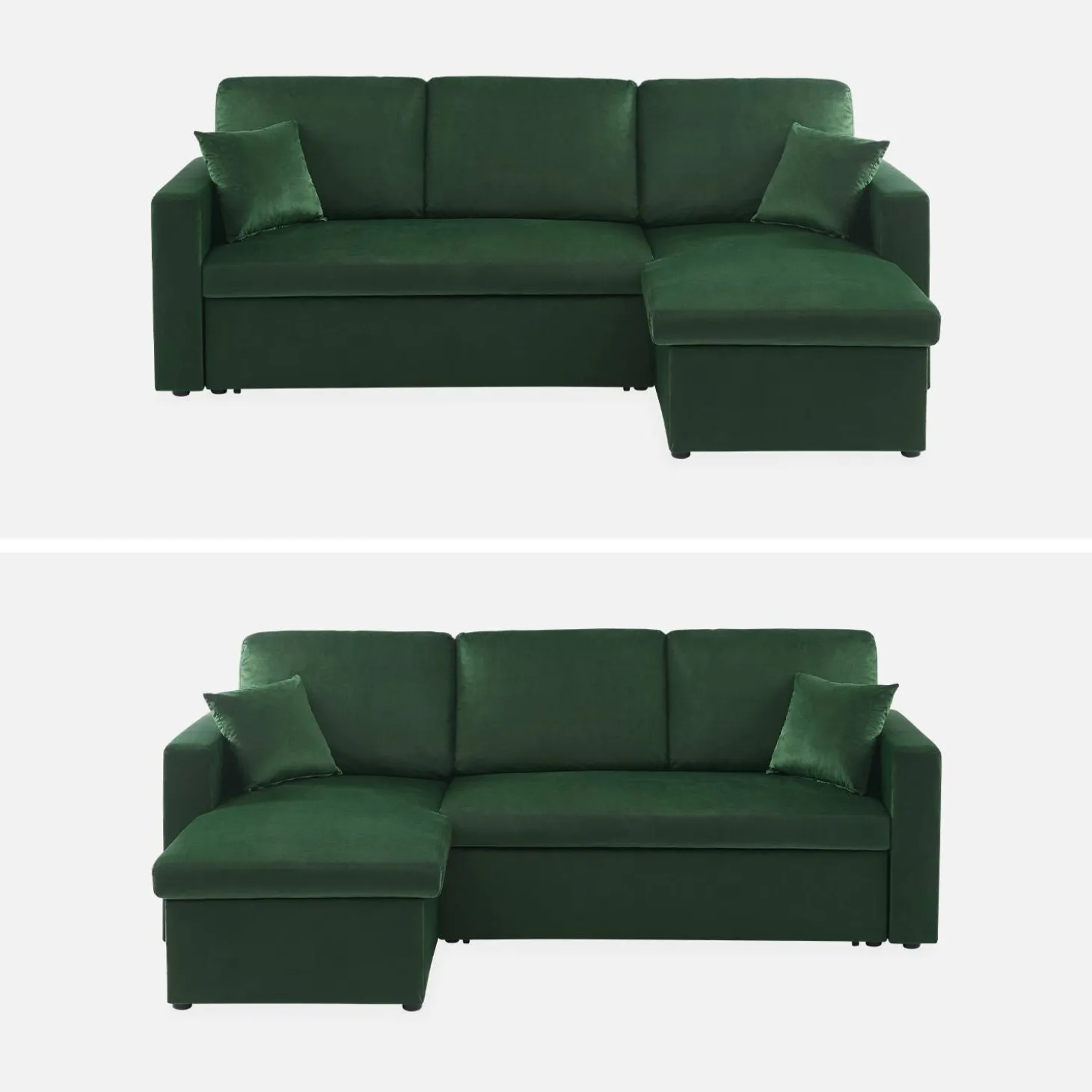 Velours driezits slaapbank