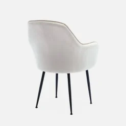 Velours fauteuil met metalen poten (set van 2)