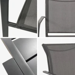 Verlengbare tuintafel met 8 stoelen van aluminium en textileen