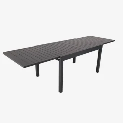 Verlengbare tuintafel met 8 stoelen van aluminium en textileen