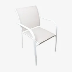Verlengbare tuintafel met 8 stoelen van aluminium en textileen