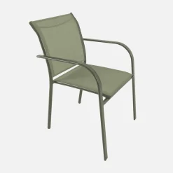 Verlengbare tuintafel met 8 stoelen van aluminium en textileen