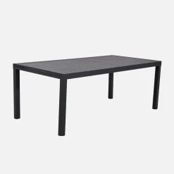 Verlengbare tuintafel met 10 stoelen van aluminium en textileen