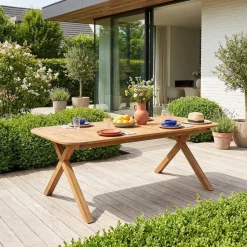 Verlengbare tuintafel van acaciahout voor 6-8 personen