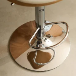 Verstelbare barkruk, houtdecor en kunstleer (set van 2)