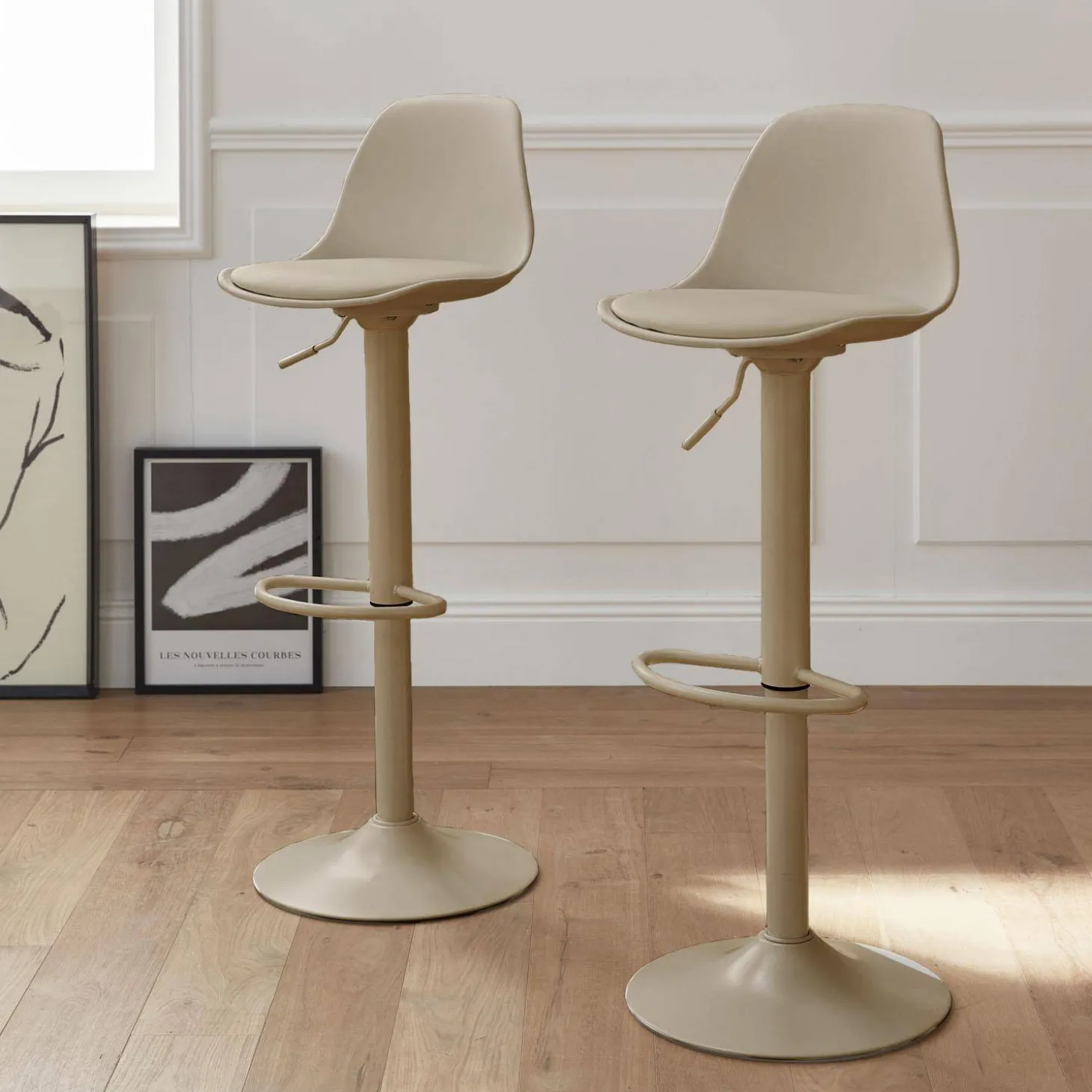 Verstelbare barkrukken 61,5/83,5cm kunstleer (set van 2)