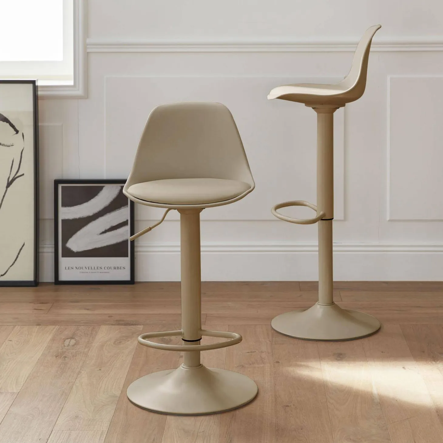 Verstelbare barkrukken 61,5/83,5cm kunstleer (set van 2)