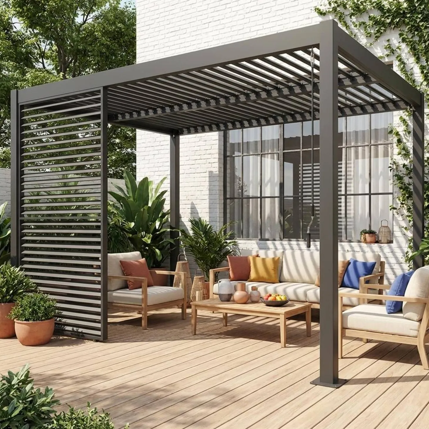 Verstelbare lamellenwand 130cm voor Palace pergola